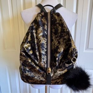 DREAM CONTROL Gold/Black Velvet Backpack NWT